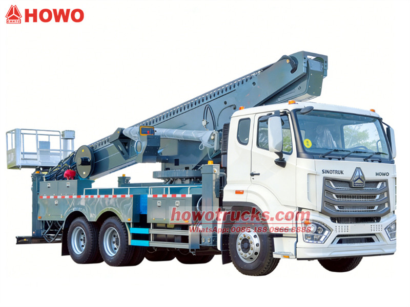 Howo NX yuk mashinasiga o'rnatilgan 56M havo ish platformasi - CS TRUCKS
