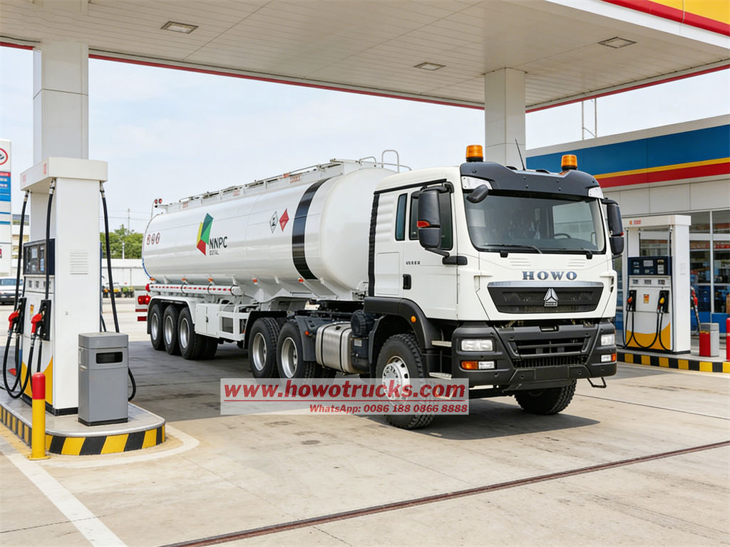 HOWO TX tractor mounted with fuel trailer